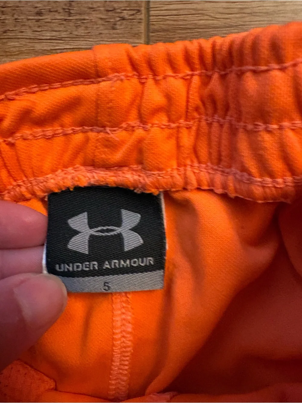 Under Armour Orange Athletic Shorts with Black Trim